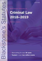 BLACKSTONE'S STATUTES ON CRIMINAL LAW 2018-2019