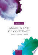 ANSON'S LAW OF CONTRACT