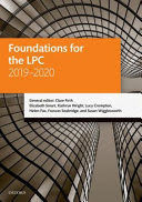 FOUNDATIONS FOR THE LPC 2019-2020