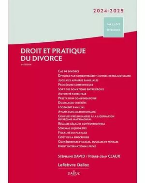 DROIT ET PRATIQUE DU DIVORCE 2024/2025