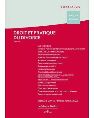 DROIT ET PRATIQUE DU DIVORCE 2024/2025