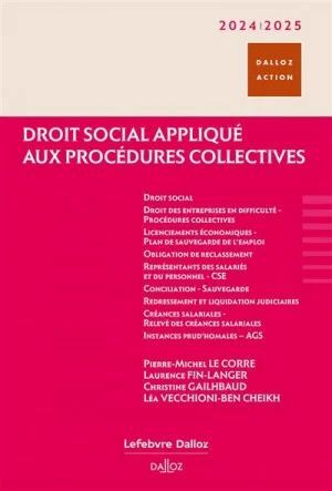 DROIT SOCIAL APPLIQUÉ AUX PROCÉDURES COLLECTIVES