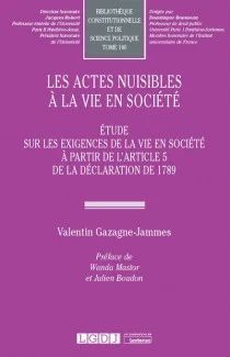 LES ACTES NUISIBLES À LA VIE EN SOCIÉTÉ