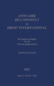 ANNUAIRE DE LINSTITUT DE DROIT INTERNATIONAL