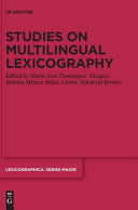 STUDIES ON MULTILINGUAL LEXICOGRAPHY