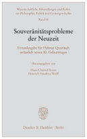 SOUVERANITATSPROBLEME DER NEUZEIT