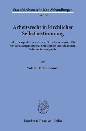 ARBEITSRECHT IN KIRCHLICHER SELBSTBESTIMMUNG