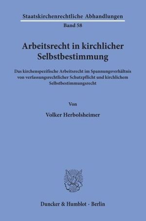 ARBEITSRECHT IN KIRCHLICHER SELBSTBESTIMMUNG