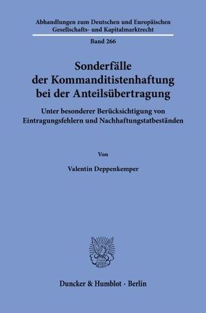 SONDERFÄLLE DER KOMMANDITISTENHAFTUNG BEI DER ANTEILSÜBERTRAGUNG