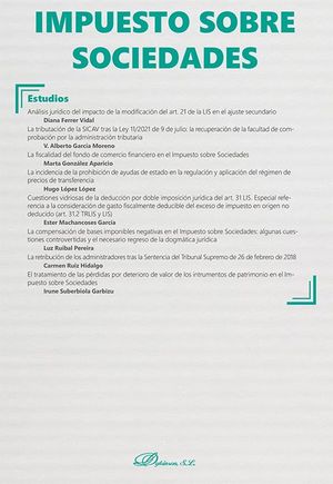 IMPUESTO SOBRE SOCIEDADES. MONOGRÁFICO NUEVA FISCALIDAD 2022