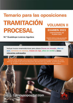TEMARIO PARA LAS OPOSICIONES DE TRAMITACIÓN PROCESAL 2023 (II)