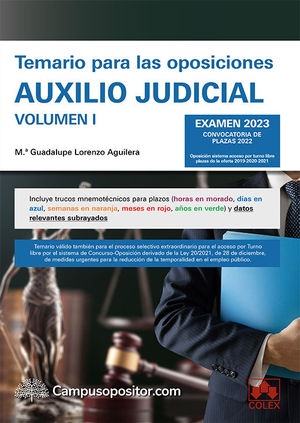 TEMARIO PARA LAS OPOSICIONES DE AUXILIO JUDICIAL 2023