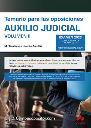 TEMARIO PARA LAS OPOSICIONES DE AUXILIO JUDICIAL 2023 (II)