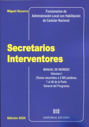 SECRETARIOS INTERVENTORES. EDICION REDUCIDA 3 TOMOS 2024.