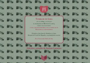 TEMBLOR DE LIMA Y OTROS POEMAS AL MARQUÉS DE MONTESCLAROS, VIRREY DEL PERÚ (1607