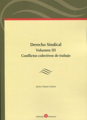 DERECHO SINDICAL VOLUMEN III: CONFLICTOS COLECTIVOS DE TRABAJO