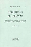 DECISIONES SEU SENTENTIAE SELECTAE INTER EAS QUAE