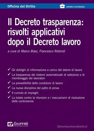 IL DECRETO TRASPARENZA: