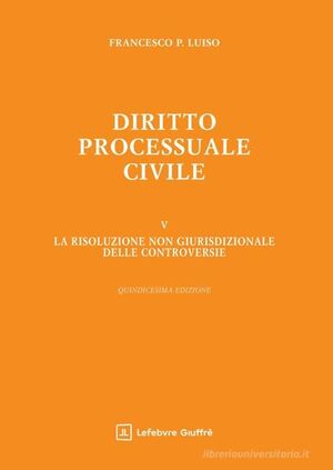 DIRITTO PROCESSUALE CIVILE V.