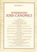 EPHEMERIDES IURIS CANONICI (2019), II
