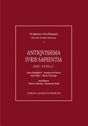 ANTIQUISSIMA IURIS SAPIENTIA