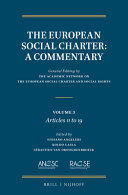 THE EUROPEAN SOCIAL CHARTER: A COMMENTARY: VOLUME 3,