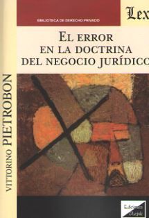 EL ERROR EN LA DOCTRINA DEL NEGOCIO JURIDICO