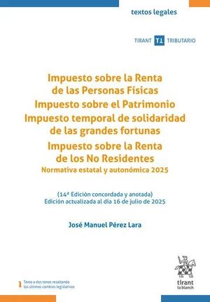 IMPUESTO SOBRE LA RENTA DE LAS PERSONAS FISICAS. IMPUESTO SOBRE EL PATRIMONIO. IMPUESTO TEMPORAL DE SOLIDARIDAD DE LAS GRANDES FORTUNAS. IMPUESTO SOBRE LA RENTA DE LOS NO RESIDENTES