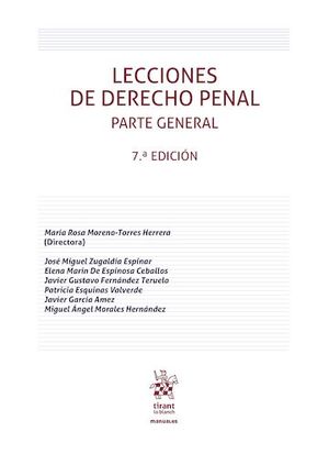 LECCIONES DE DERECHO PENAL. PARTE GENERAL